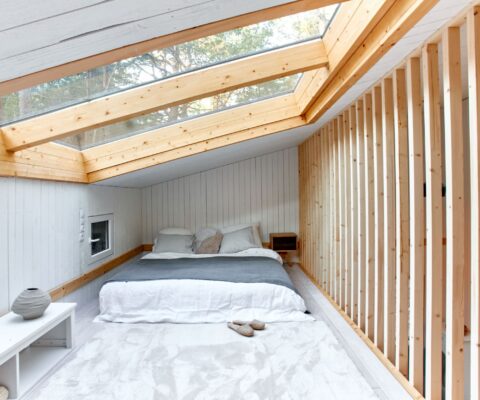 sypialnia w domku modulowym